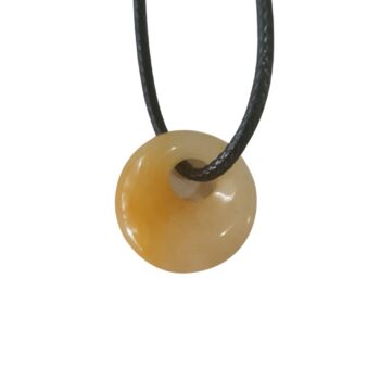 Dije en forma de dona de jaspe madera