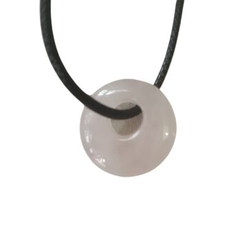 Dije en forma de dona de cuarzo rosado