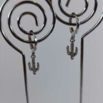 Aretes de formas plateado de cactus