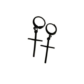 Arete de cruz negro