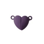 Dije de corazón de parejas magnético morado