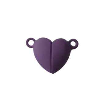 Dije de corazón de parejas magnético morado