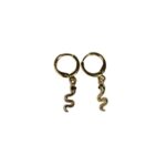 Aretes de formas dorado de serpiente