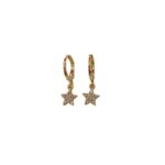 Aretes de formas dorado de estrellas