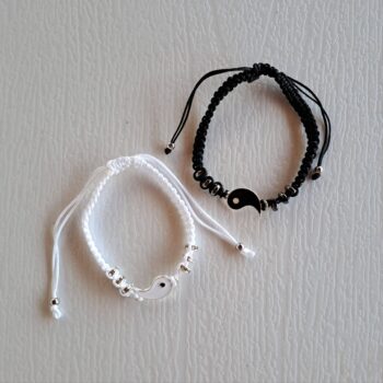 Pulseras ying y yang (Incluye dos pulseras)