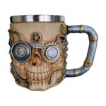 Taza de calavera mecánica