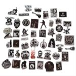 Stickers de rock blanco y negro 50pcs
