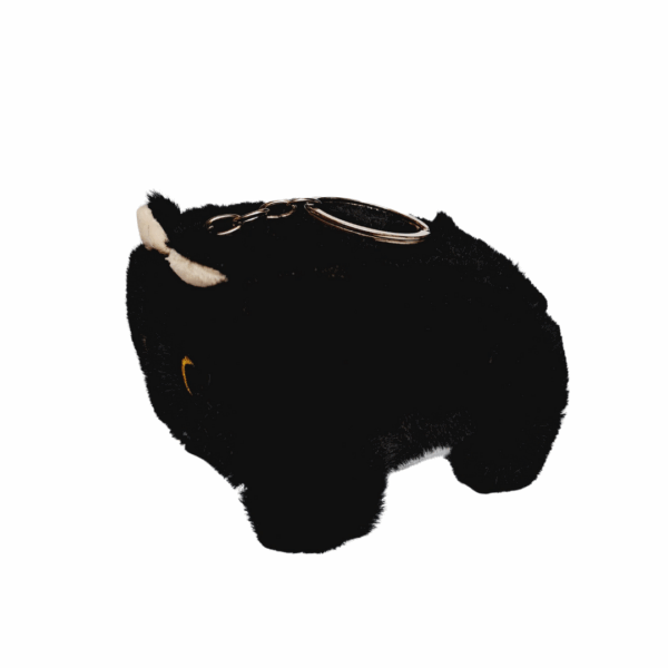 Llavero de peluche de gatito cuadrado oscuro - Imagen 2
