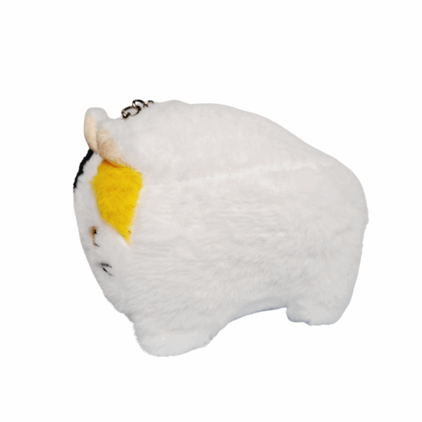 Llavero de peluche de gatito cuadrado blanco - Imagen 2