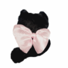 Llavero de peluche de gatito oscuro con lacito - Imagen 2